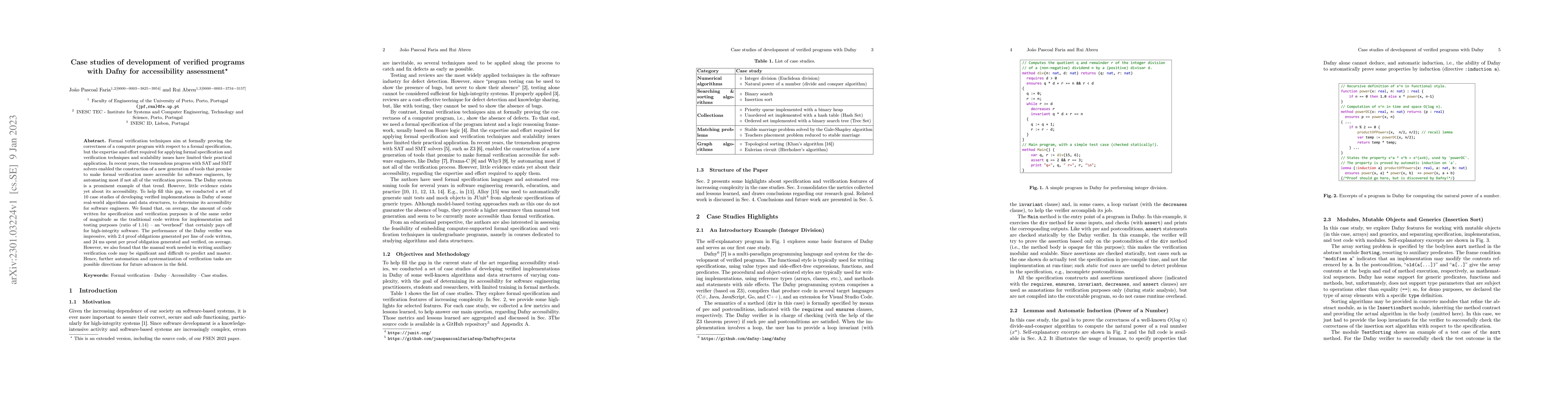 Thumbnail for Case studies of development of verified programs with Dafny for
  accessibility assessment