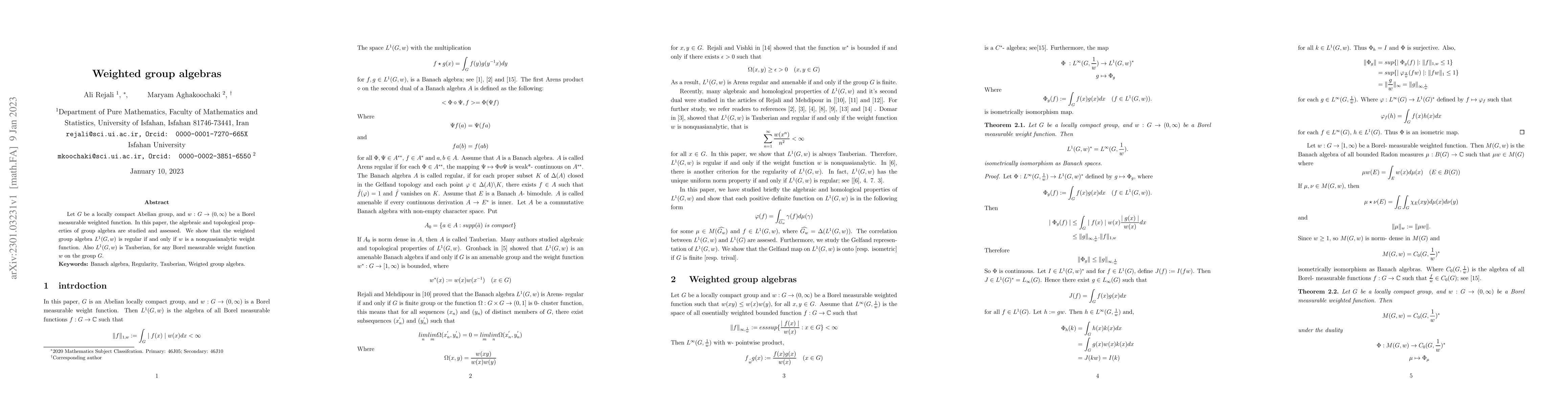 Thumbnail for Weighted group algebras