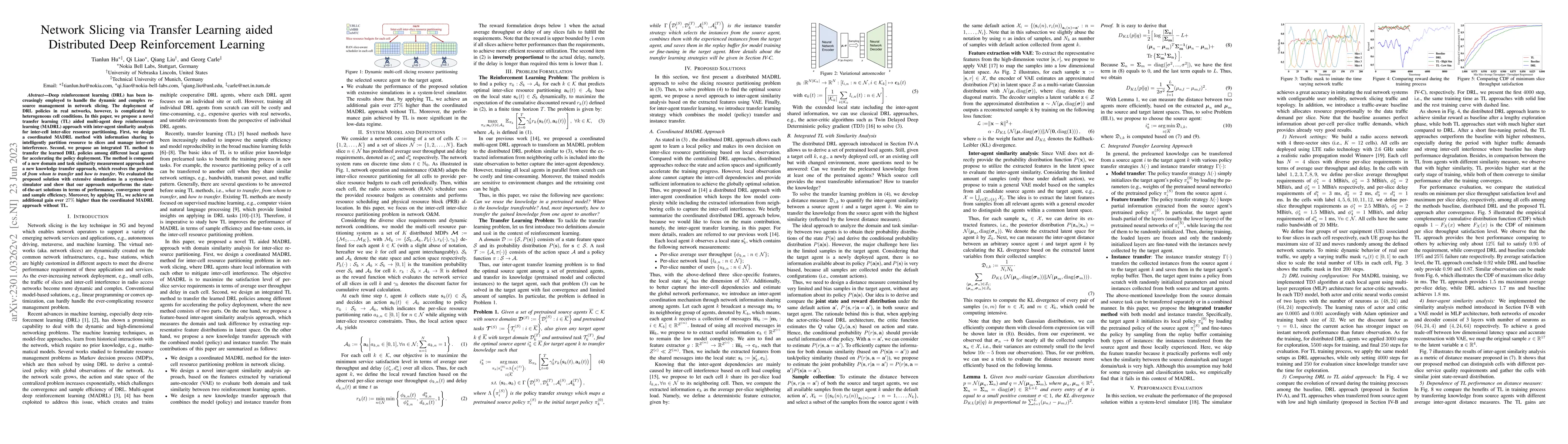 Thumbnail for Network Slicing via Transfer Learning aided Distributed Deep
  Reinforcement Learning