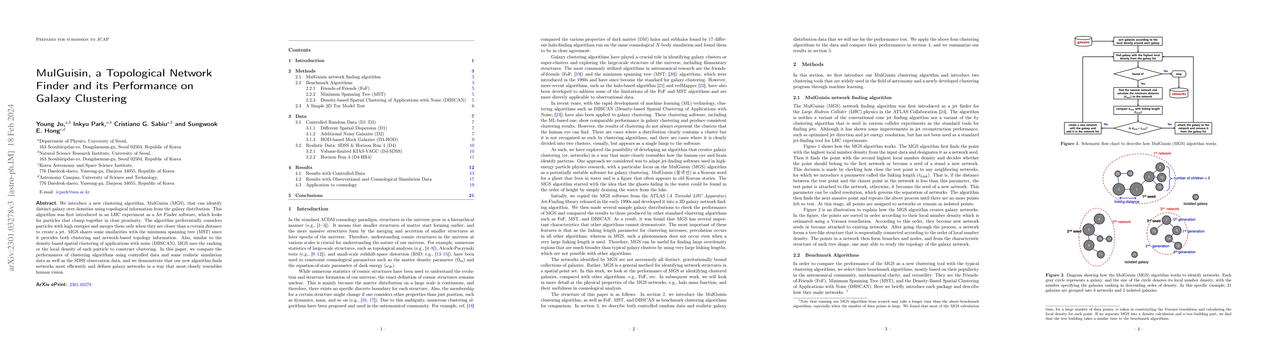 Thumbnail for MulGuisin, a Topological Network Finder and its Performance on Galaxy
  Clustering