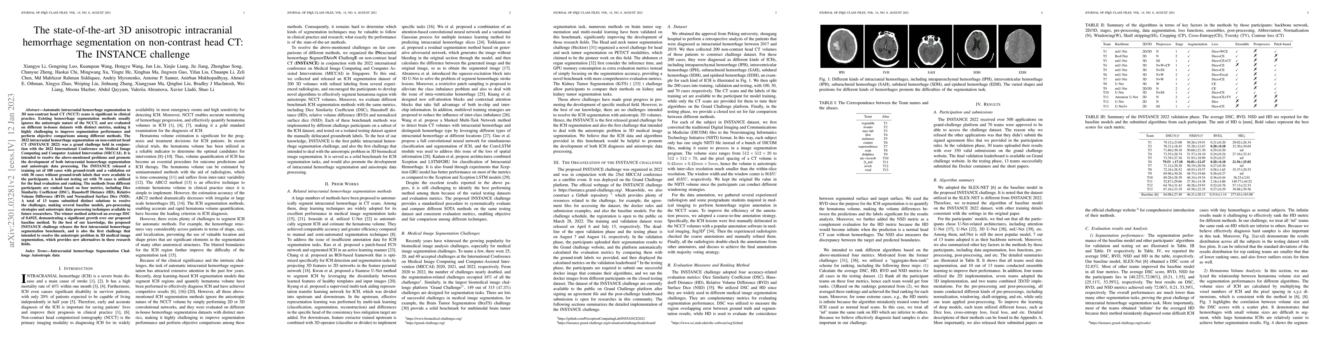 Thumbnail for The state-of-the-art 3D anisotropic intracranial hemorrhage segmentation
  on non-contrast head CT: The INSTANCE challenge