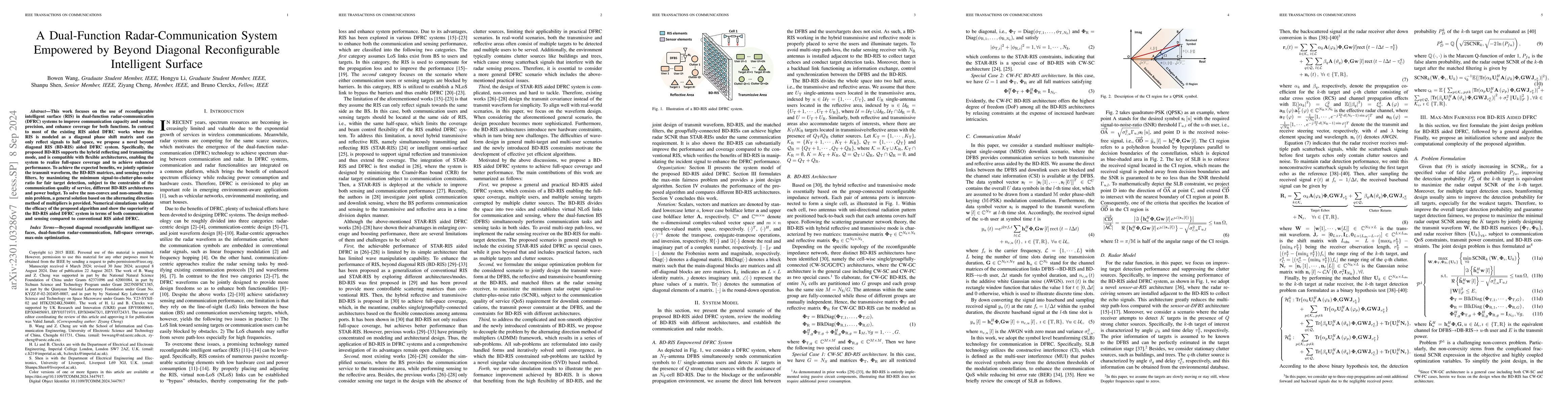 Thumbnail for A Dual-Function Radar-Communication System Empowered by Beyond Diagonal
  Reconfigurable Intelligent Surface