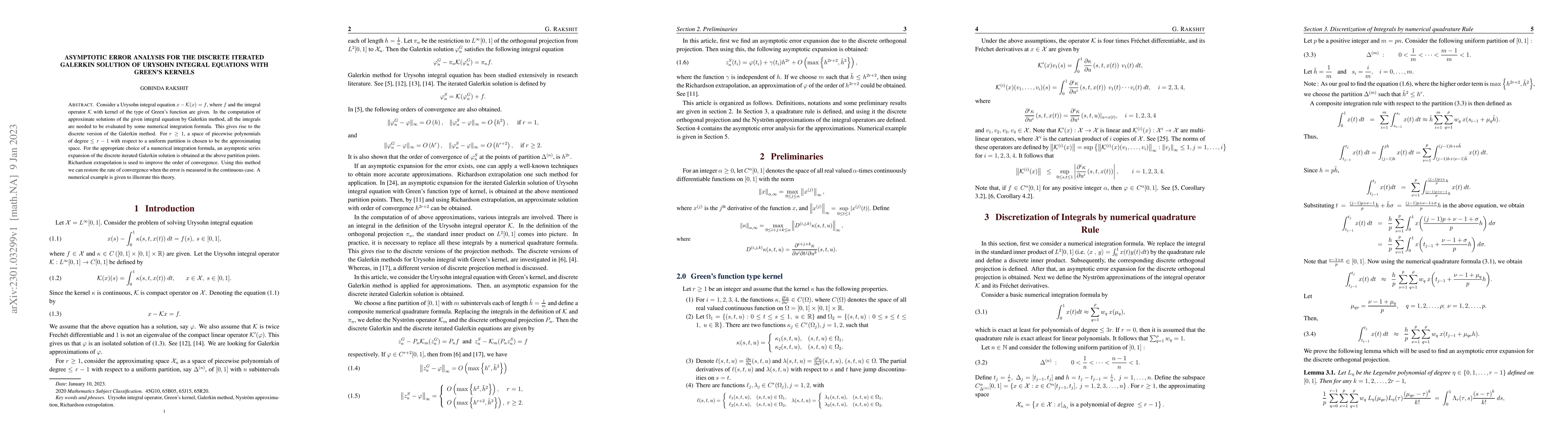 Thumbnail for Asymptotic error analysis for the discrete iterated Galerkin solution of
  Urysohn integral equations with Green's kernels