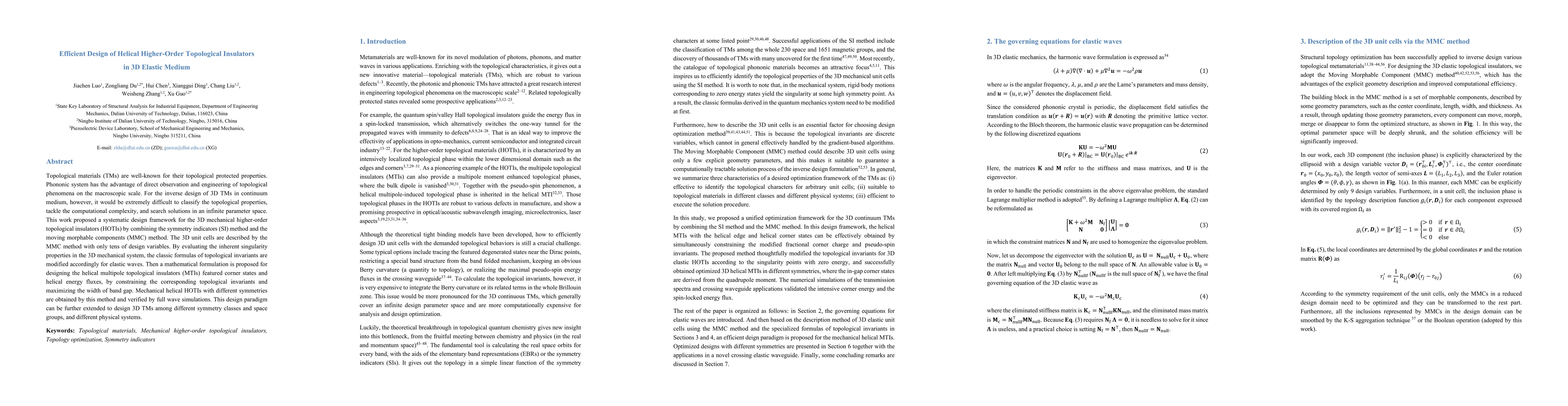 Thumbnail for Efficient Design of Helical Higher-Order Topological Insulators in 3D
  Elastic Medium