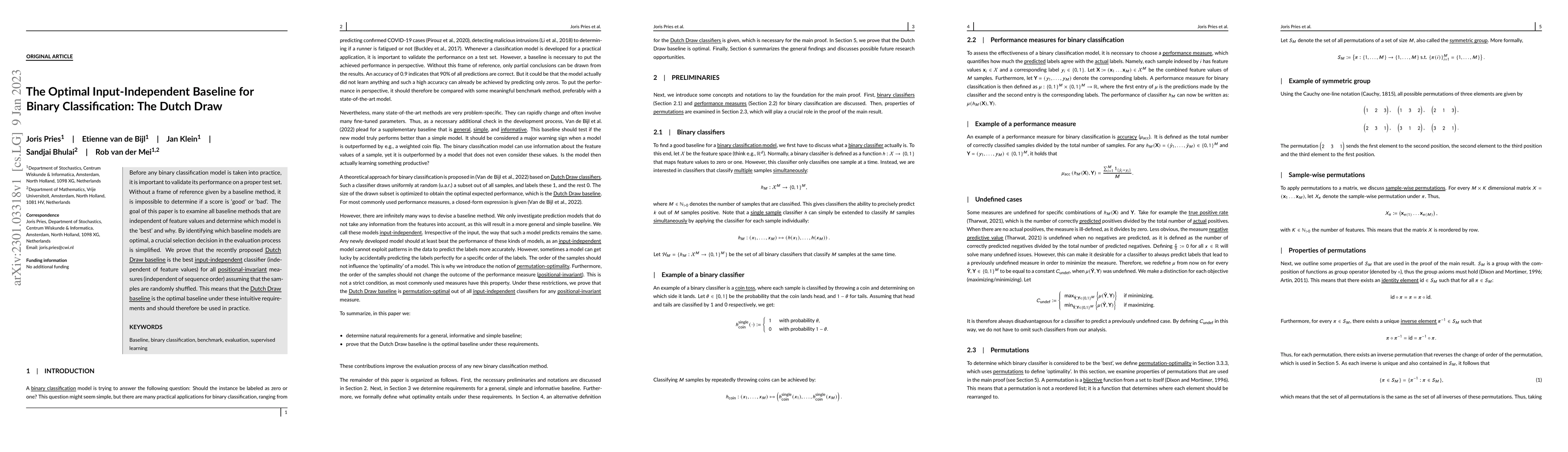 Thumbnail for The Optimal Input-Independent Baseline for Binary Classification: The
  Dutch Draw