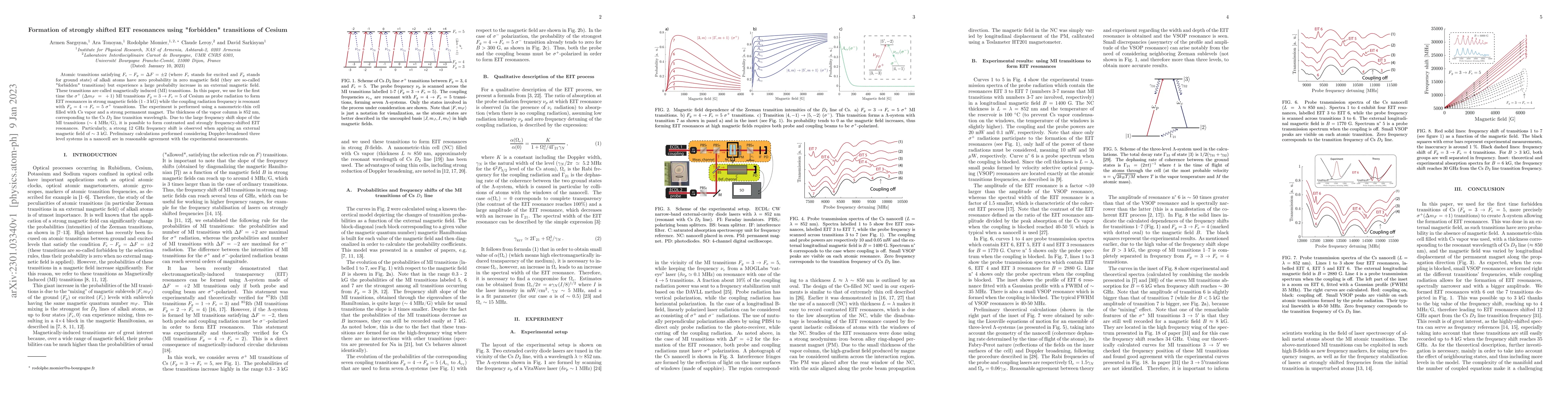 Thumbnail for Formation of strongly shifted EIT resonances using "forbidden"
  transitions of Cesium