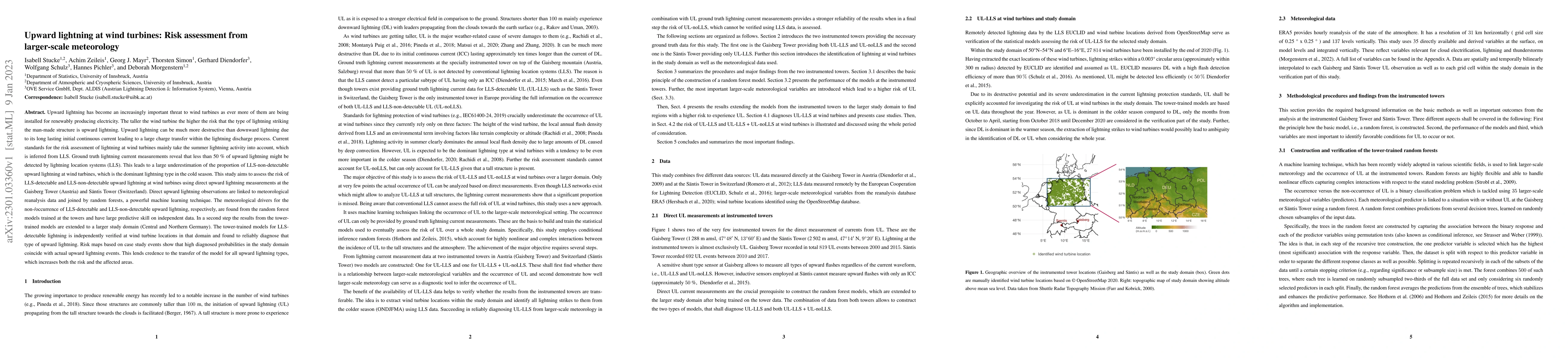 Thumbnail for Upward lightning at wind turbines: Risk assessment from larger-scale
  meteorology