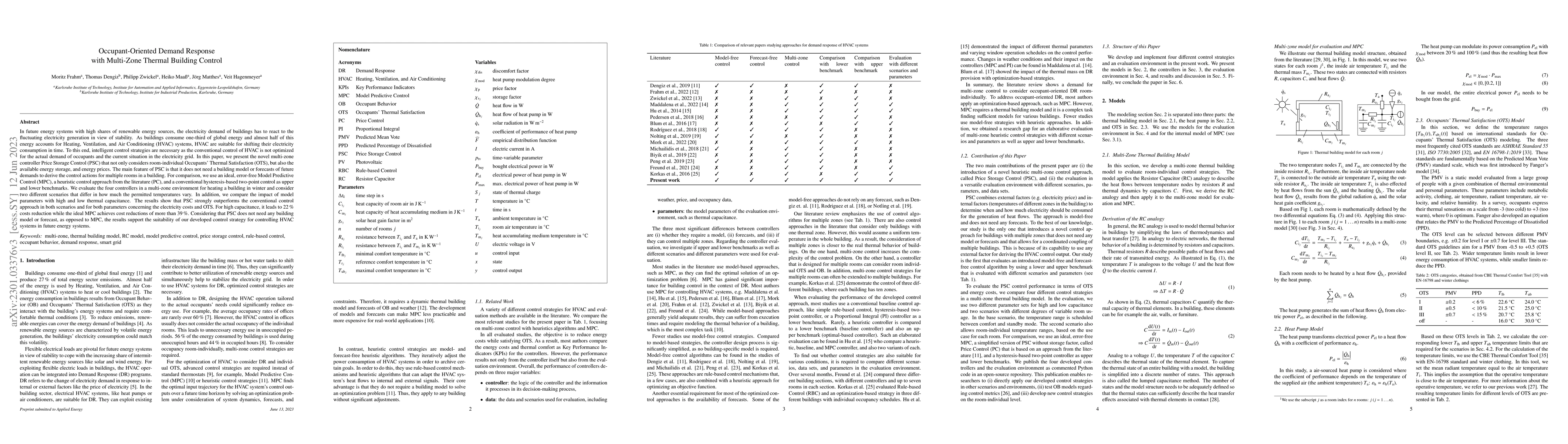 Thumbnail for Occupant-Oriented Demand Response with Multi-Zone Thermal Building
  Control