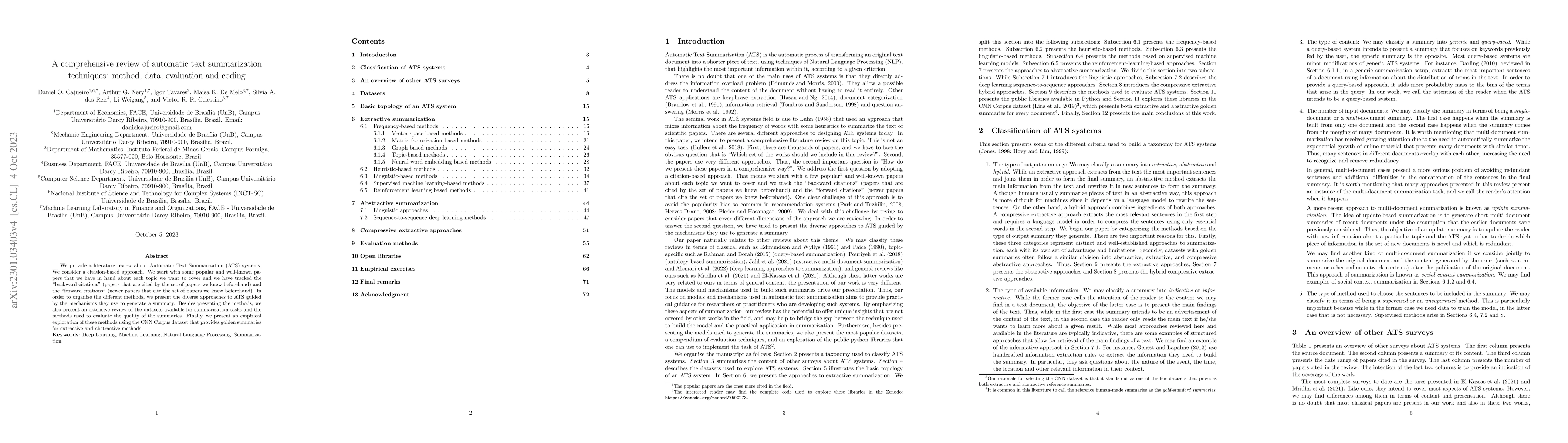 Thumbnail for A comprehensive review of automatic text summarization techniques:
  method, data, evaluation and coding