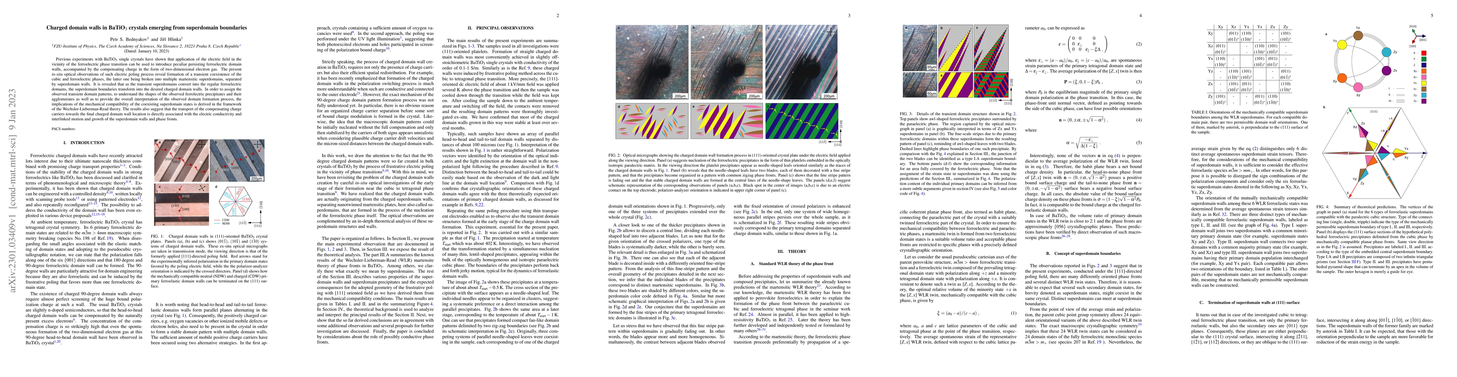Thumbnail for Charged domain walls in BaTiO$_3$ crystals emerging from superdomain
  boundaries