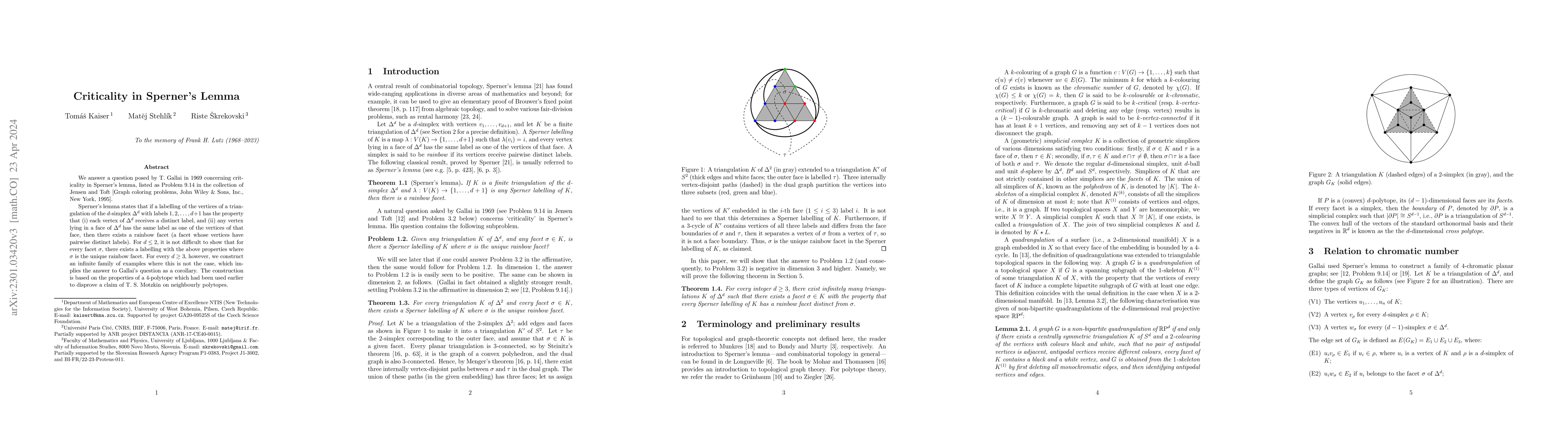 Thumbnail for Criticality in Sperner's Lemma