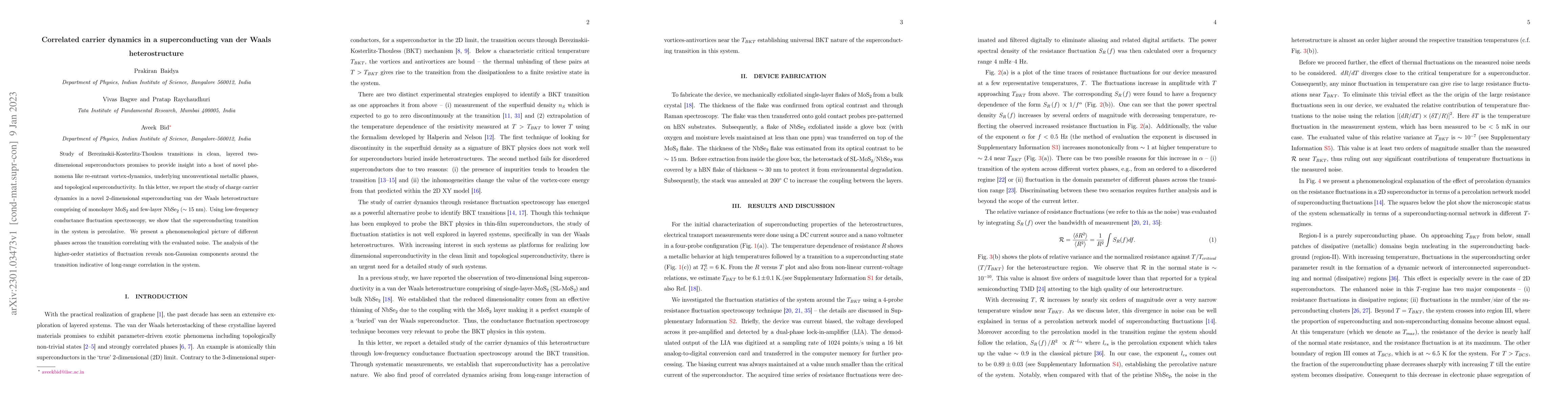 Thumbnail for Correlated carrier dynamics in a superconducting van der Waals
  heterostructure