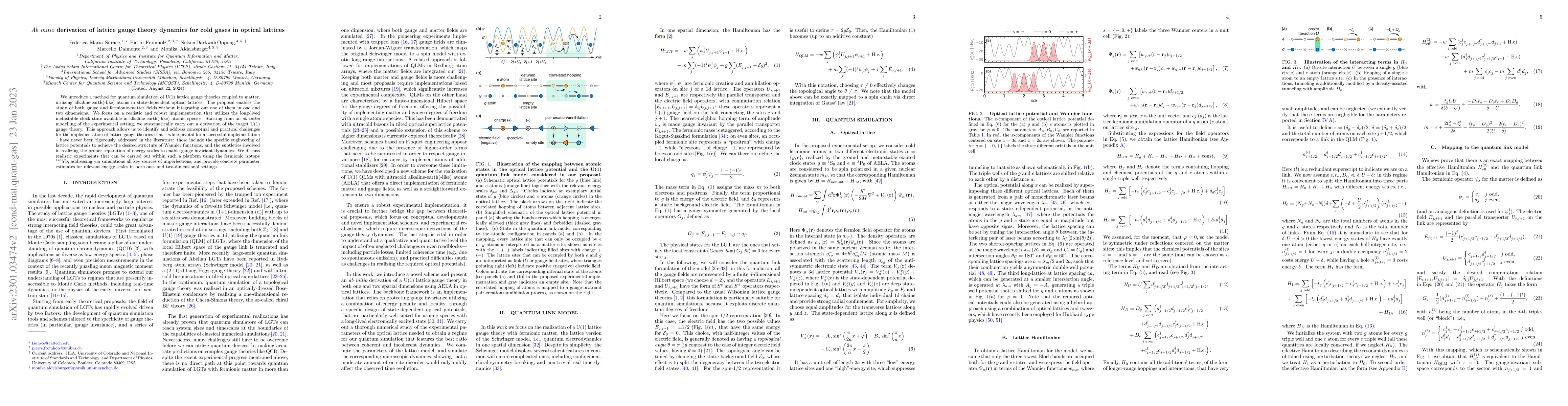 Thumbnail for $Ab\,initio$ derivation of lattice gauge theory dynamics for cold gases
  in optical lattices