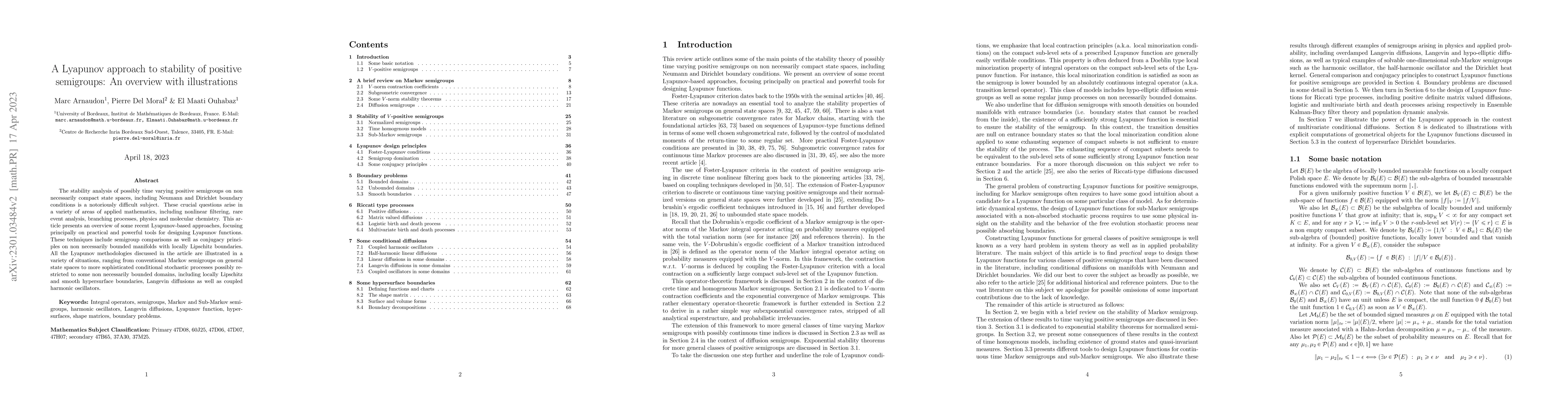 Thumbnail for A Lyapunov approach to stability of positive semigroups: An overview
  with illustrations