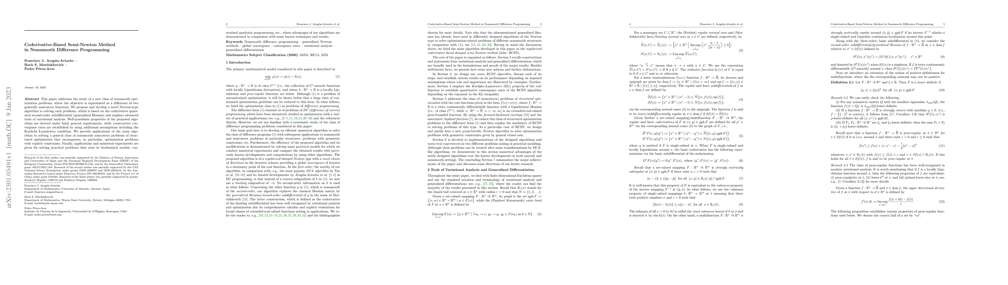 Thumbnail for Coderivative-Based Semi-Newton Method in Nonsmooth Difference
  Programming
