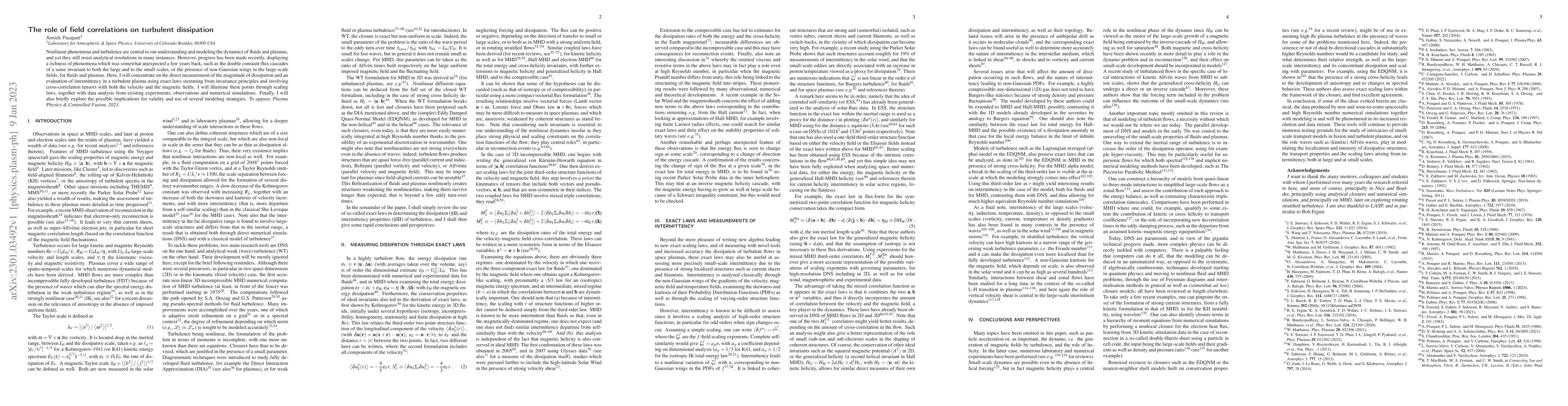 Thumbnail for The role of field correlations on turbulent dissipation