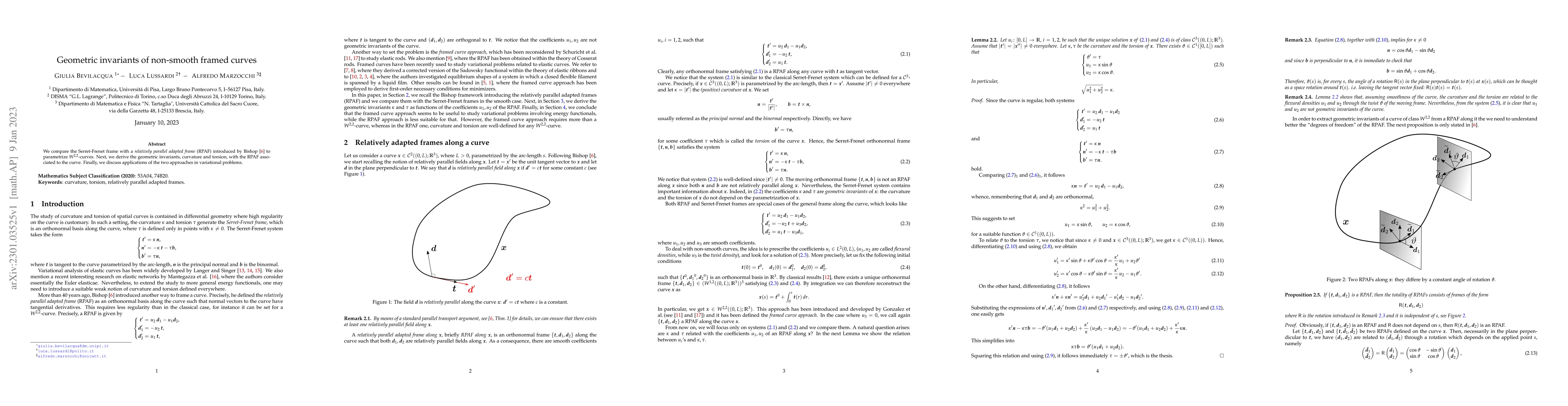 Thumbnail for Geometric invariants of non-smooth framed curves