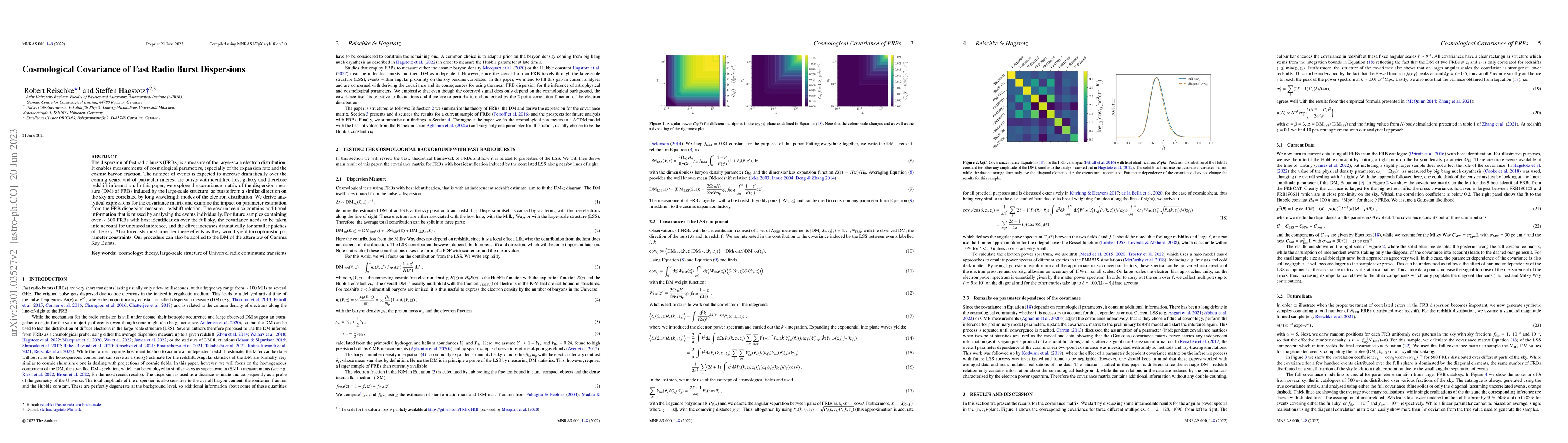 Thumbnail for Cosmological Covariance of Fast Radio Burst Dispersions