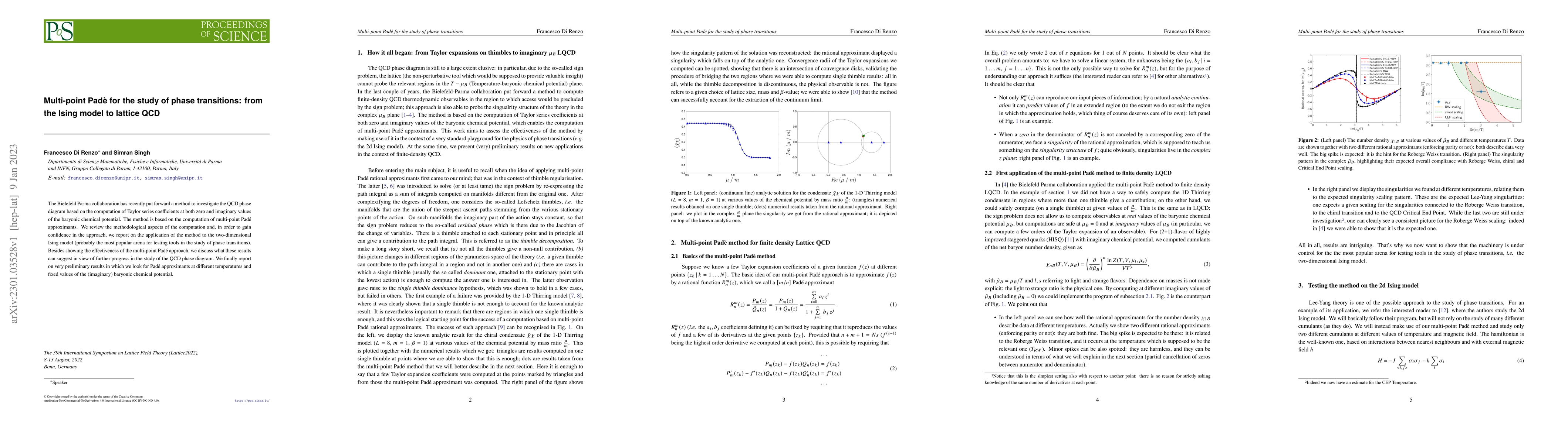Thumbnail for Multi-point Pad\`e for the study of phase transitions: from the Ising
  model to lattice QCD