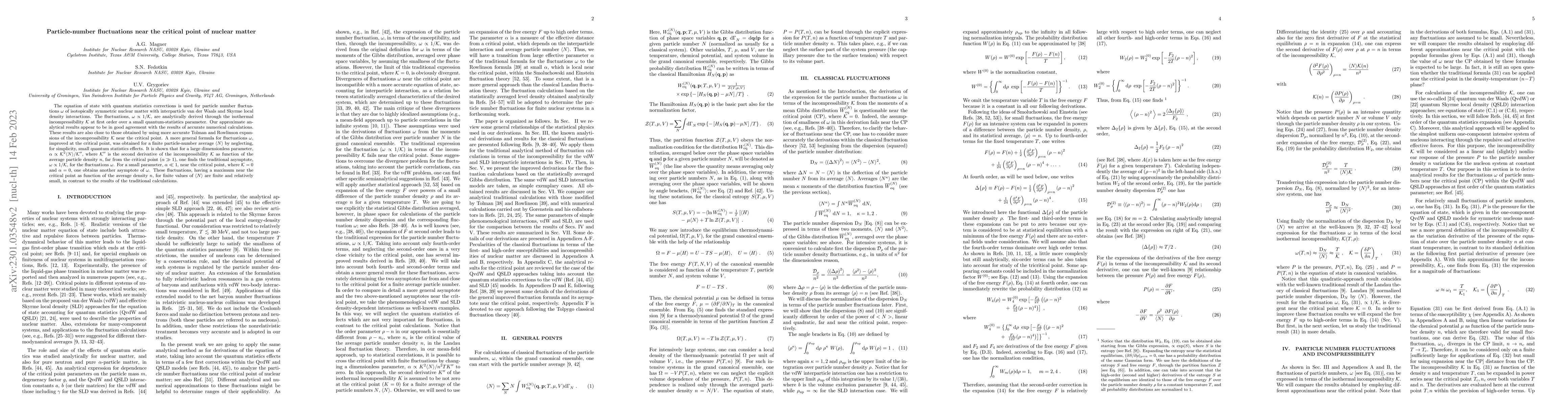 Thumbnail for Particle-number fluctuations near the critical point of nuclear matter