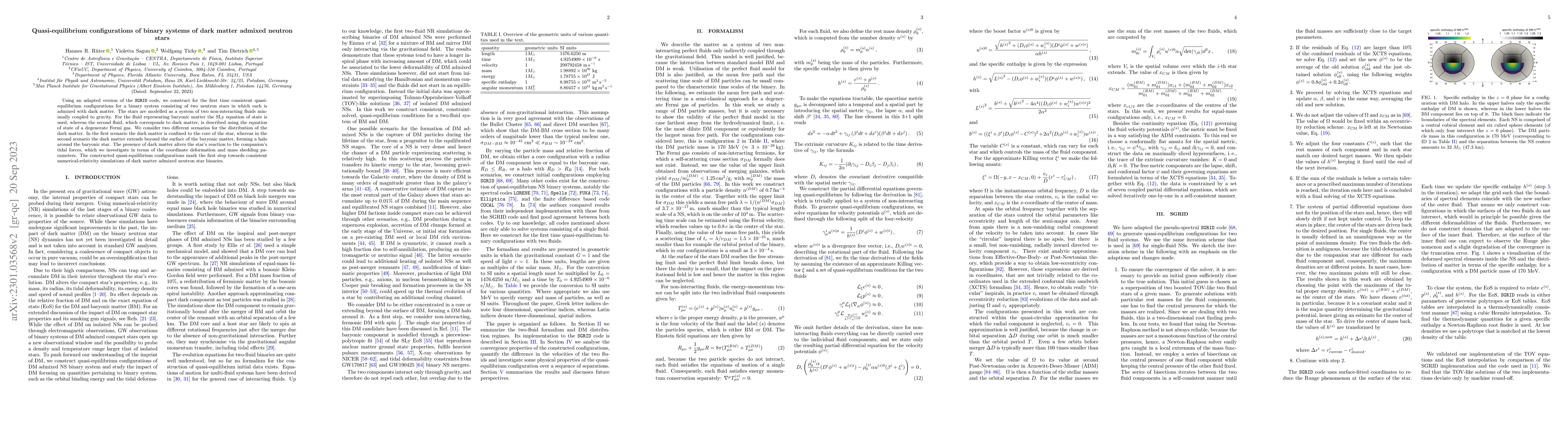 Thumbnail for Quasi-equilibrium configurations of binary systems of dark matter
  admixed neutron stars