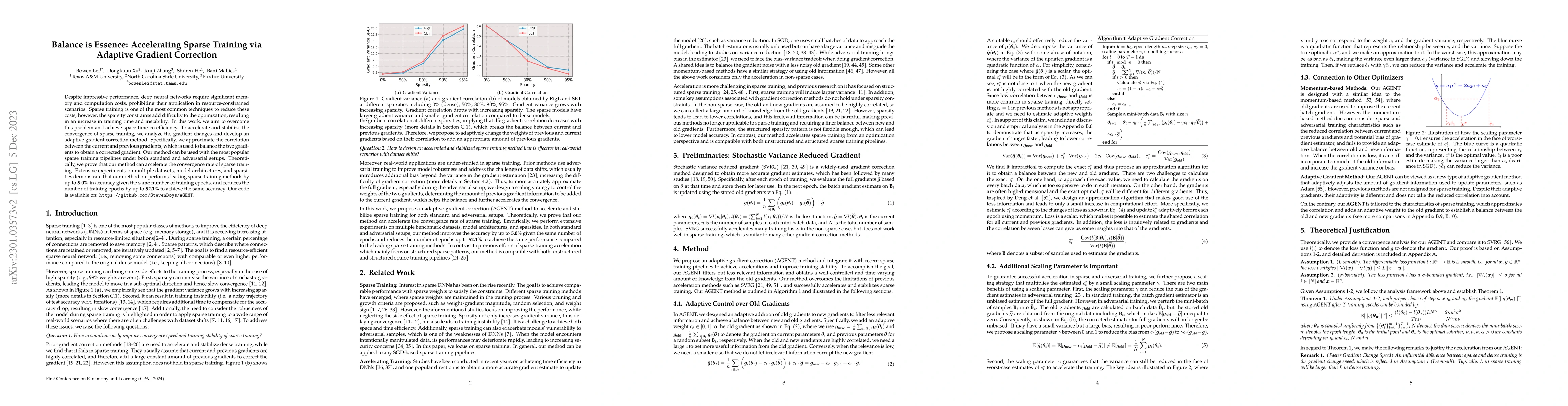 Thumbnail for Balance is Essence: Accelerating Sparse Training via Adaptive Gradient
  Correction