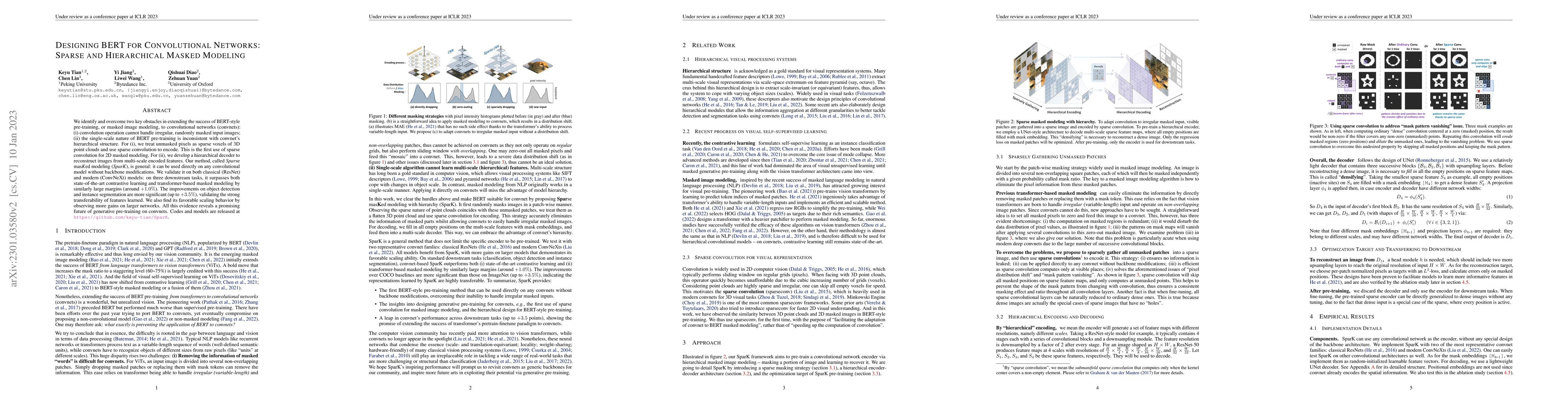 Thumbnail for Designing BERT for Convolutional Networks: Sparse and Hierarchical
  Masked Modeling