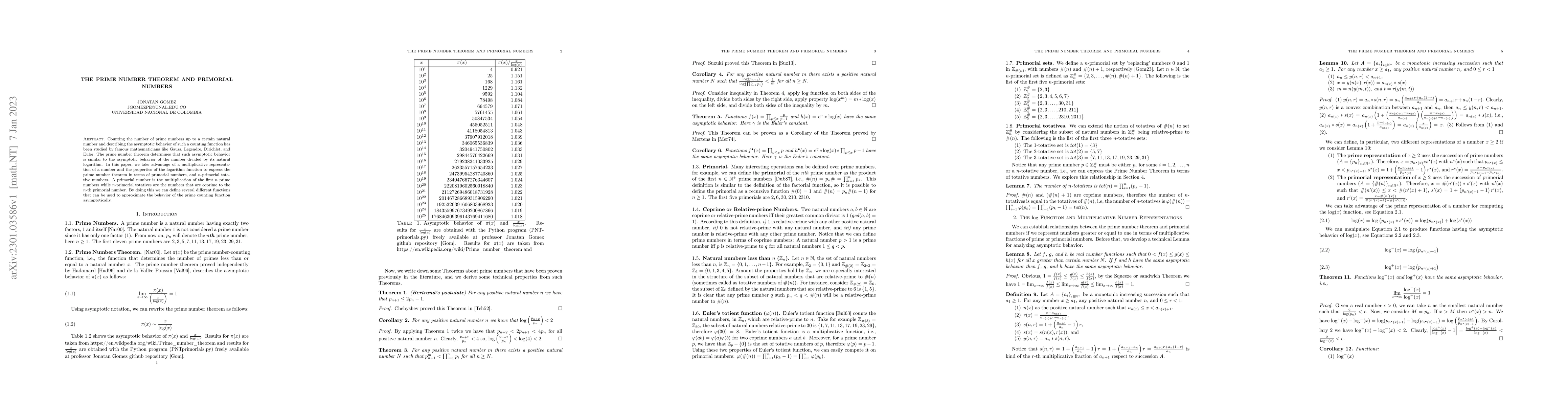Thumbnail for The Prime Number Theorem and Primorial Numbers