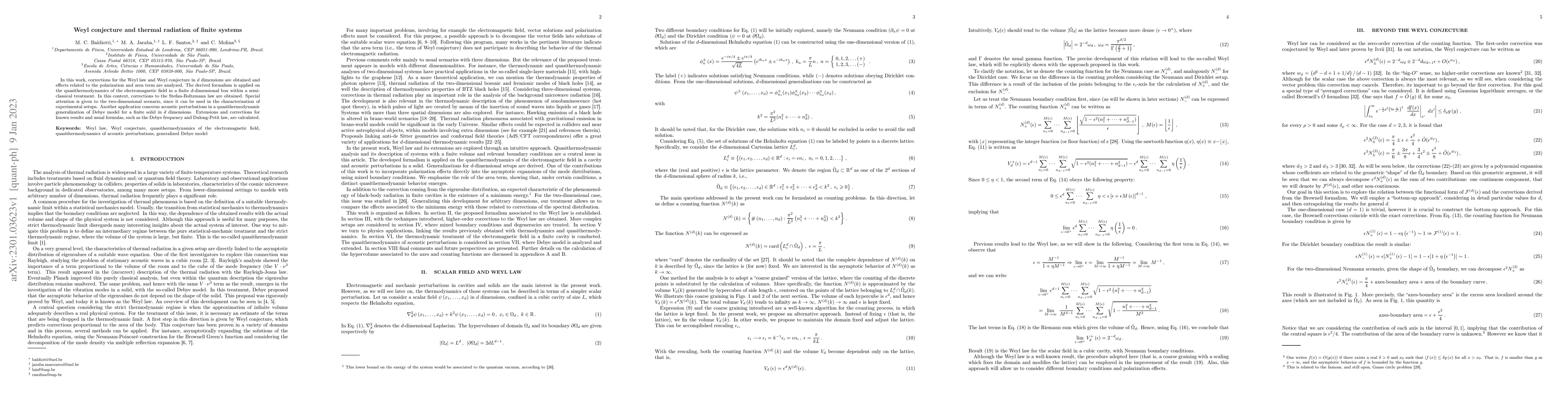 Thumbnail for Weyl conjecture and thermal radiation of finite systems
