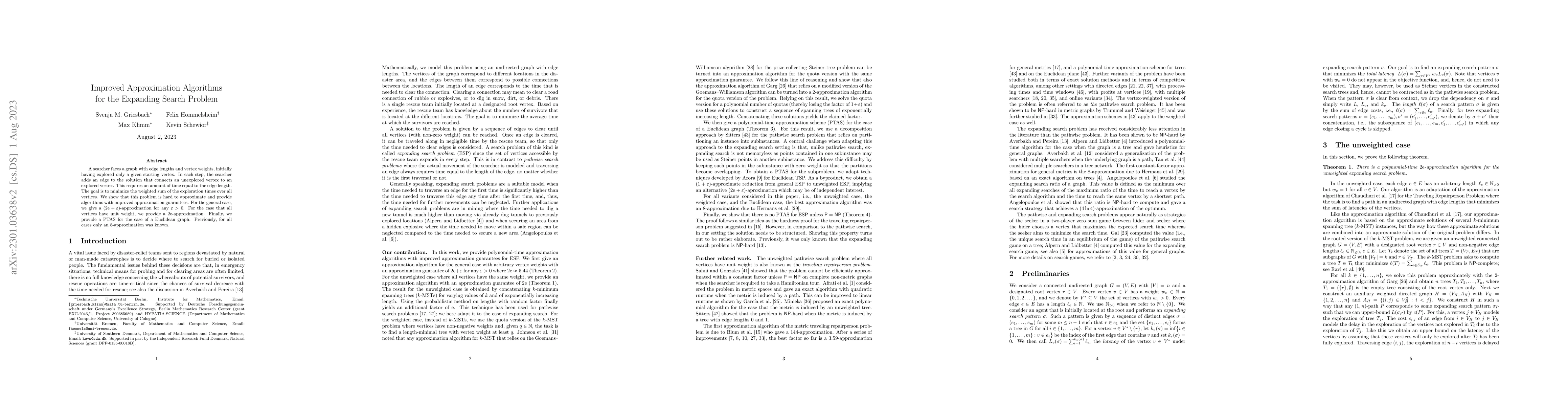 Thumbnail for Improved Approximation Algorithms for the Expanding Search Problem