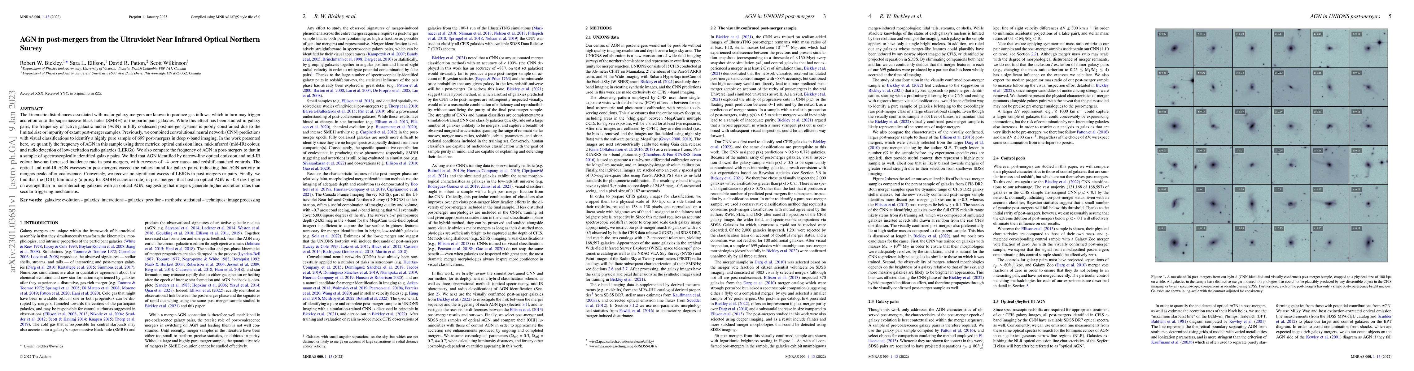 Thumbnail for AGN in post-mergers from the Ultraviolet Near Infrared Optical Northern
  Survey