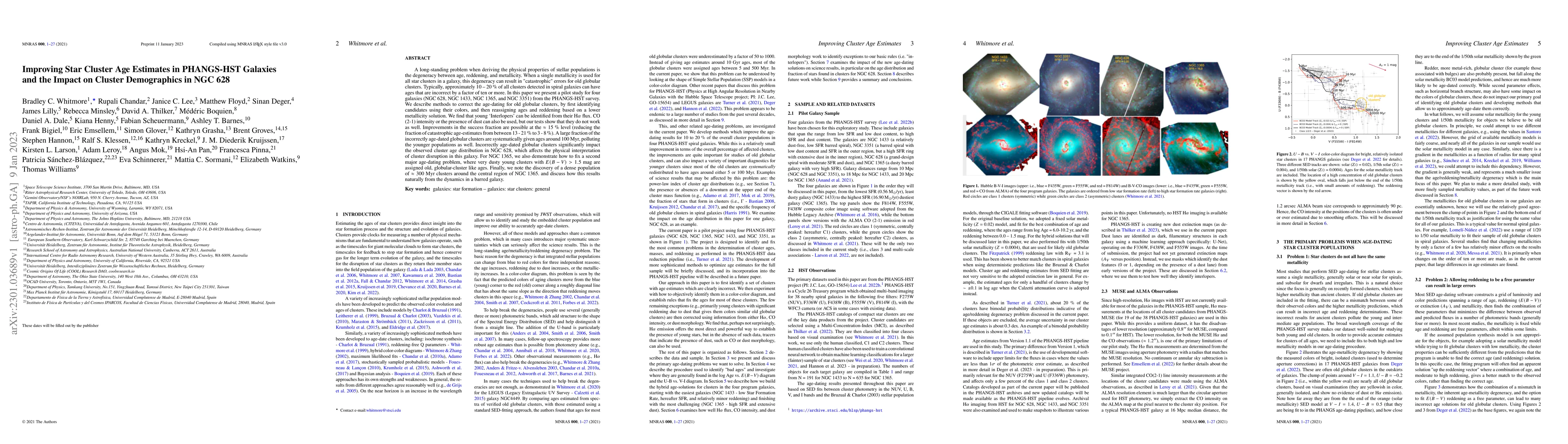 Thumbnail for Improving Star Cluster Age Estimates in PHANGS-HST Galaxies and the
  Impact on Cluster Demographics in NGC 628