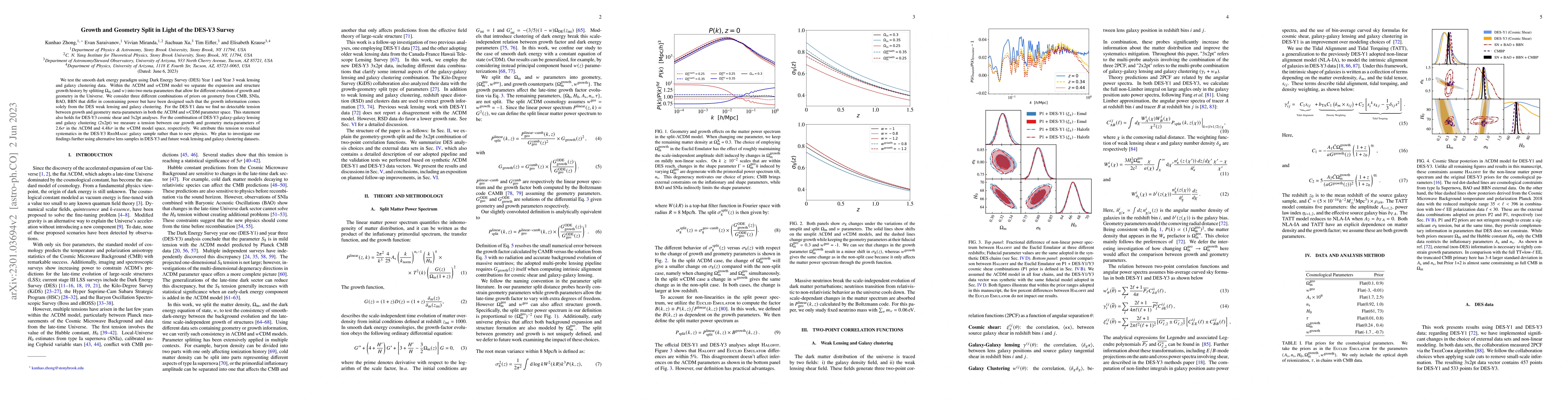 Thumbnail for Growth and Geometry Split in Light of the DES-Y3 Survey