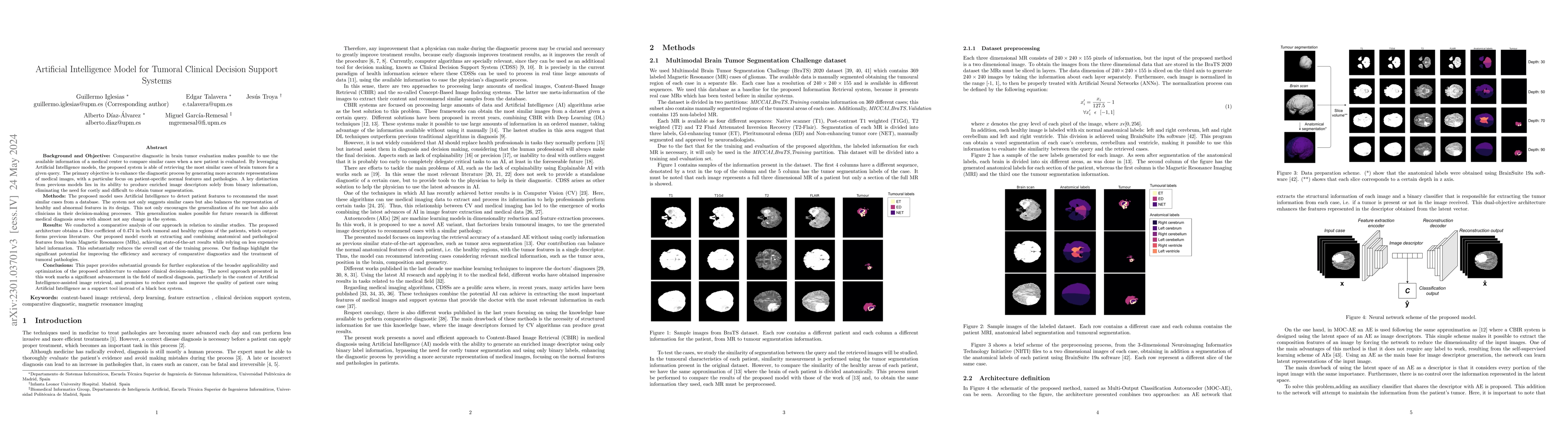 Thumbnail for Artificial Intelligence Model for Tumoral Clinical Decision Support
  Systems