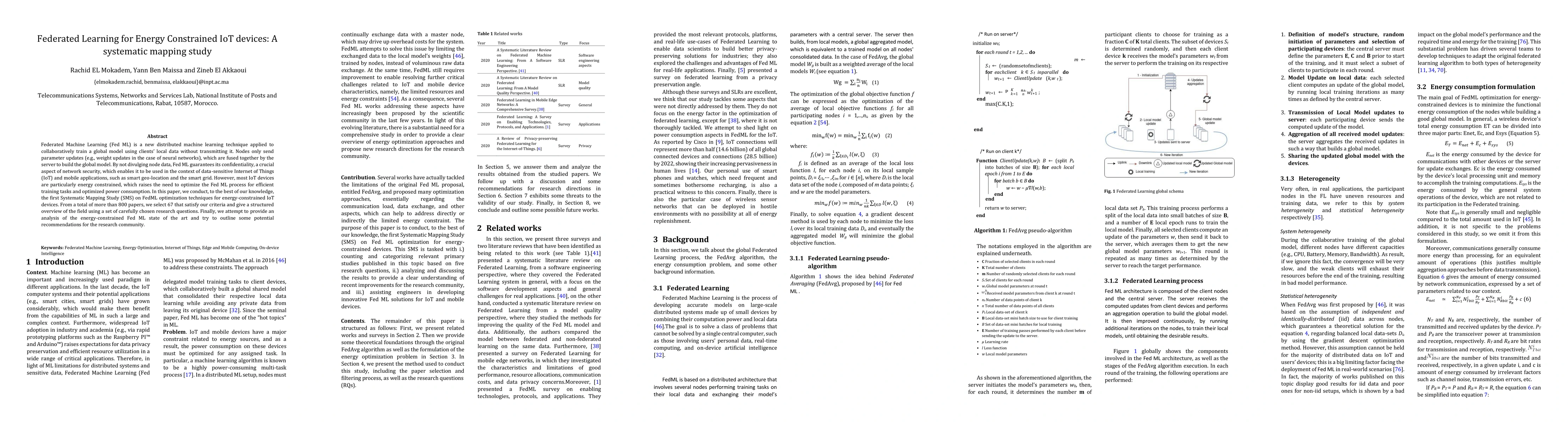 Thumbnail for Federated Learning for Energy Constrained IoT devices: A systematic
  mapping study