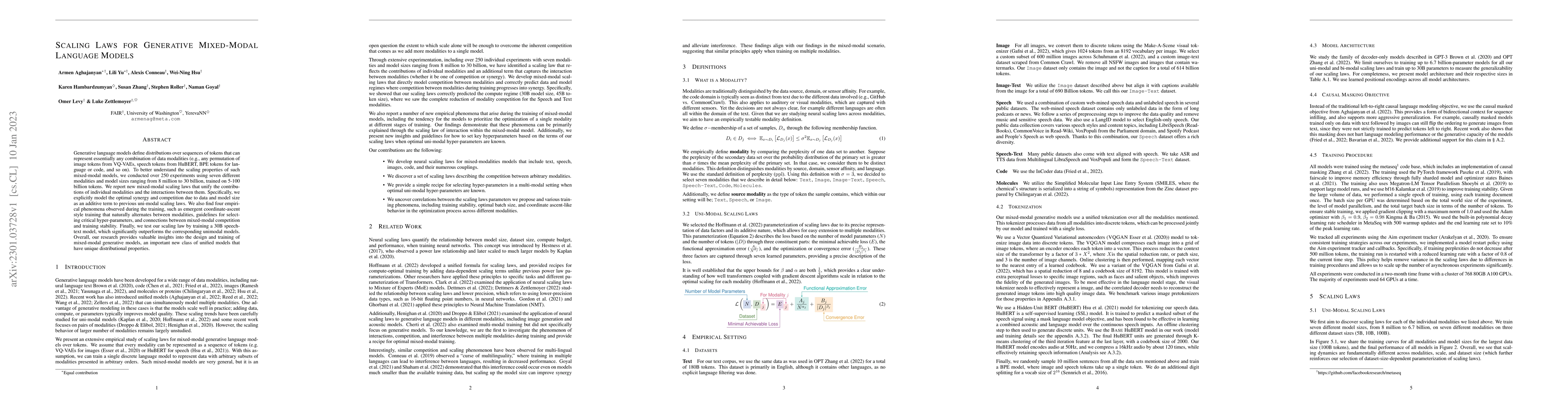 Thumbnail for Scaling Laws for Generative Mixed-Modal Language Models