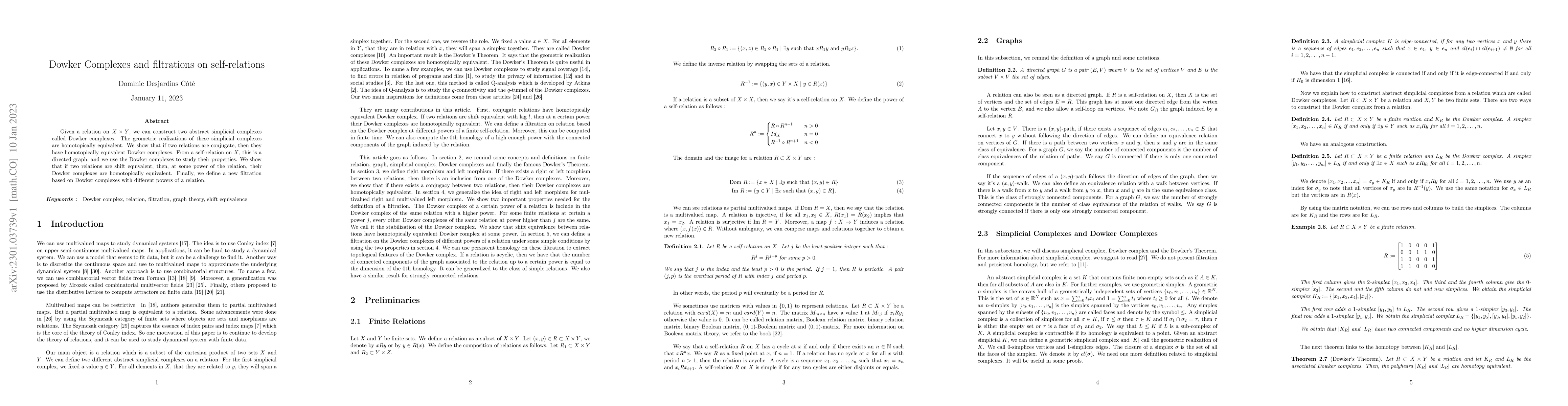Thumbnail for Dowker Complexes and filtrations on self-relations