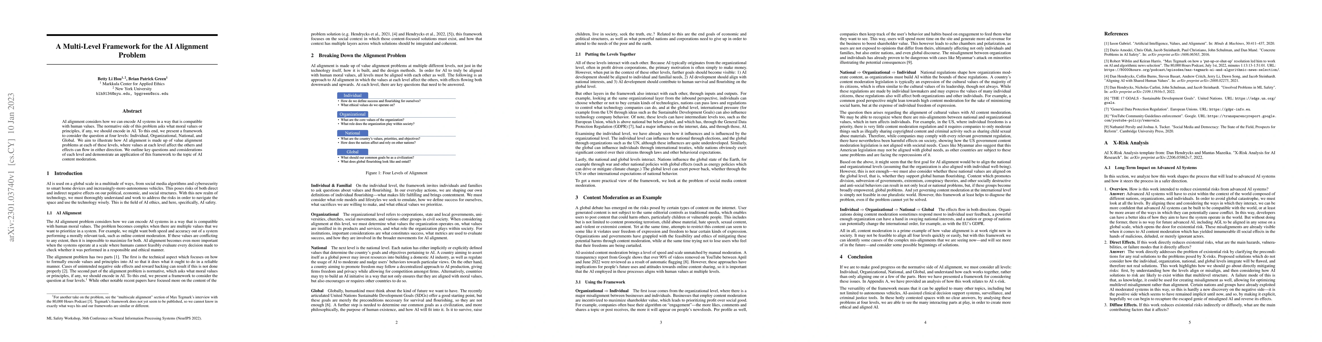 Thumbnail for A Multi-Level Framework for the AI Alignment Problem