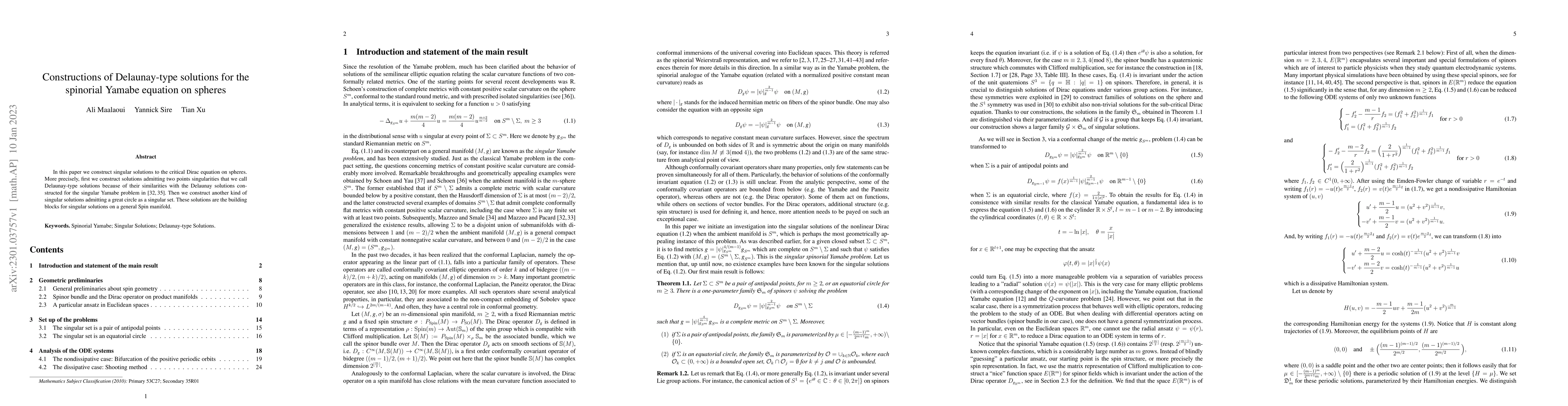 Thumbnail for Constructions of Delaunay-type solutions for the spinorial Yamabe
  equation on spheres