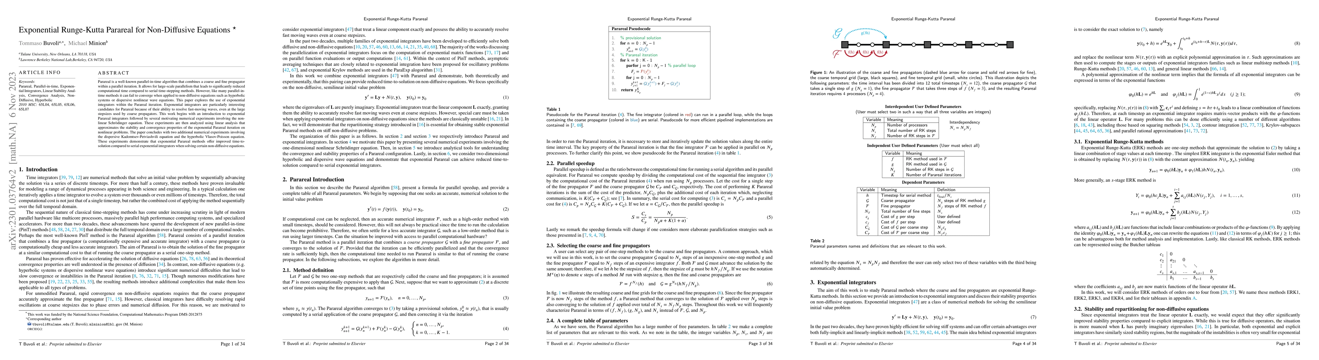 Thumbnail for Exponential Runge-Kutta Parareal for Non-Diffusive Equations