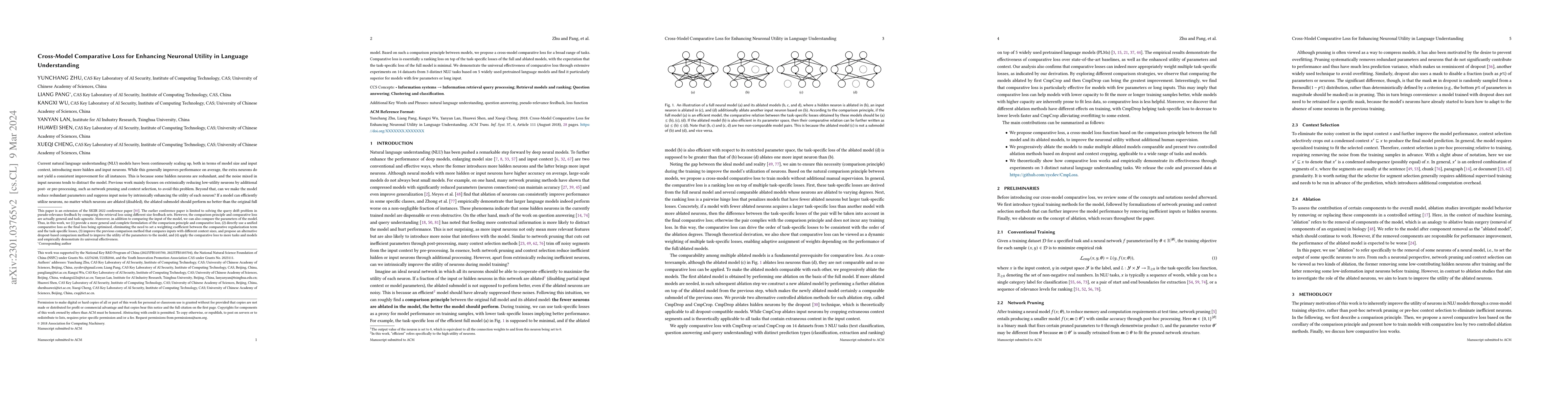 Thumbnail for Cross-Model Comparative Loss for Enhancing Neuronal Utility in Language
  Understanding