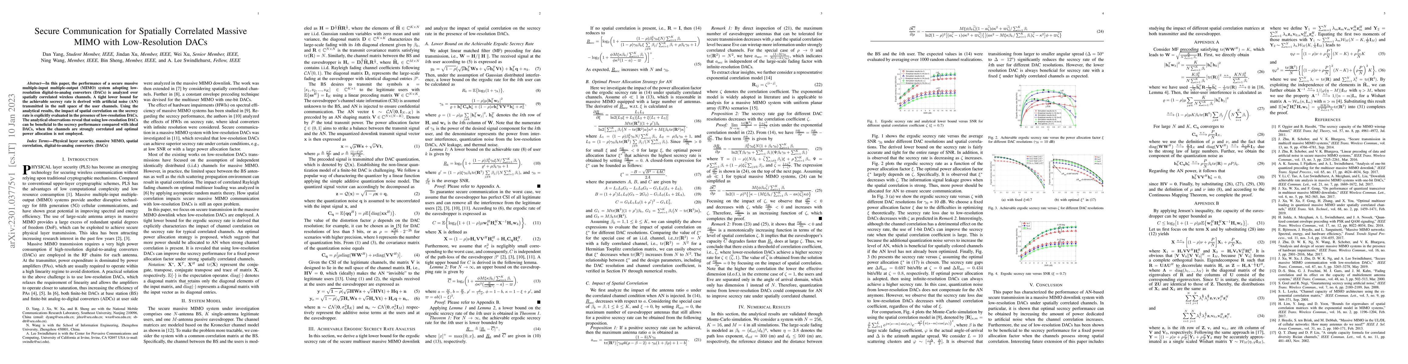 Thumbnail for Secure Communication for Spatially Correlated Massive MIMO with
  Low-Resolution DACs