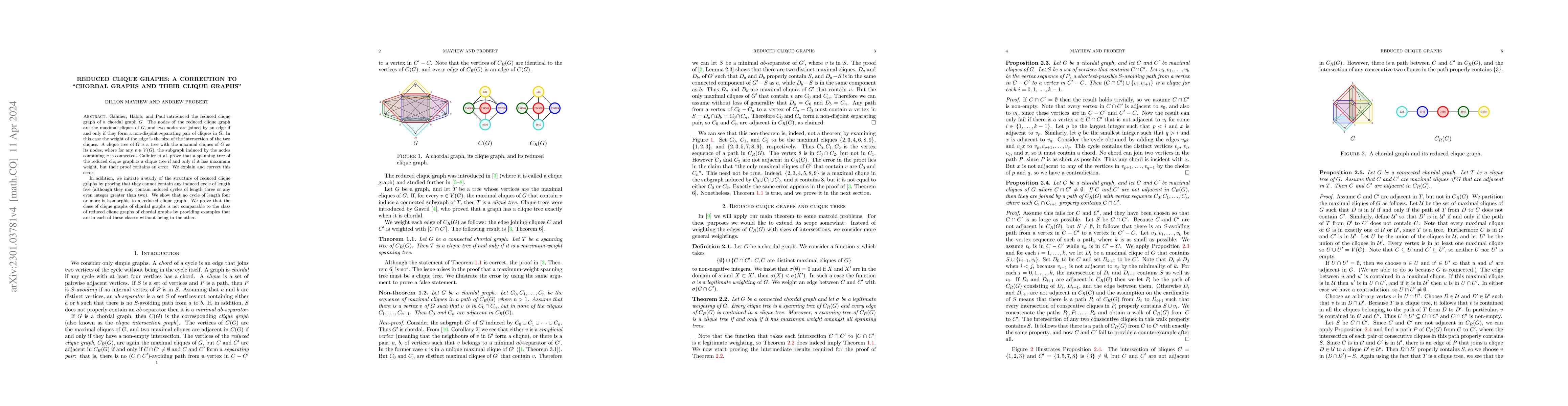 Thumbnail for Reduced clique graphs: a correction to "Chordal graphs and their clique
  graphs"