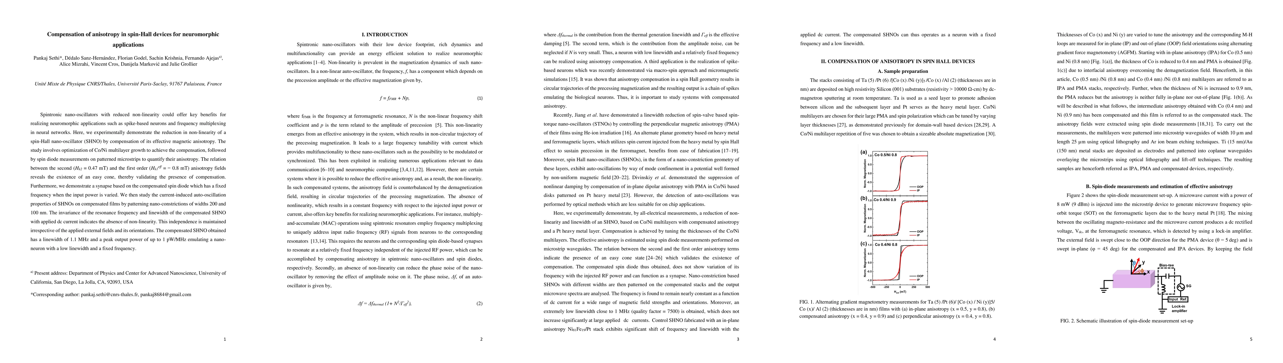 Thumbnail for Compensation of anisotropy in spin-Hall devices for neuromorphic
  applications