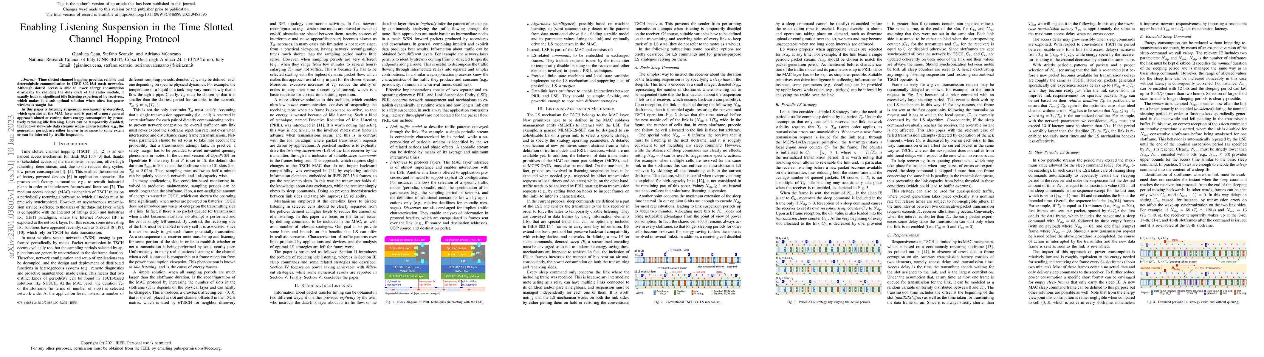 Thumbnail for Enabling Listening Suspension in the Time Slotted Channel Hopping
  Protocol