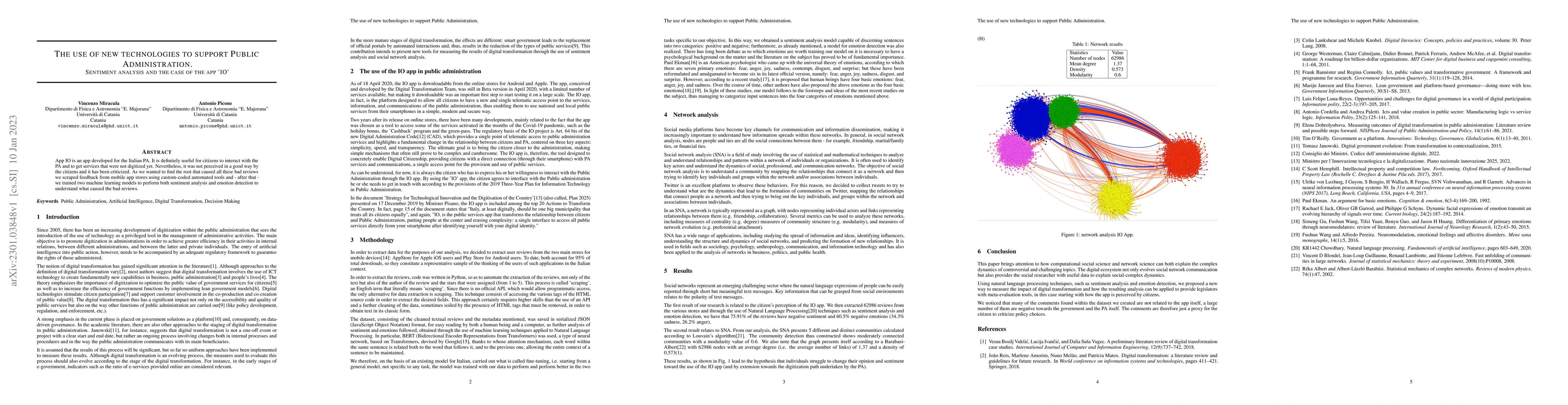 Thumbnail for The use of new technologies to support Public Administration. Sentiment
  analysis and the case of the app IO