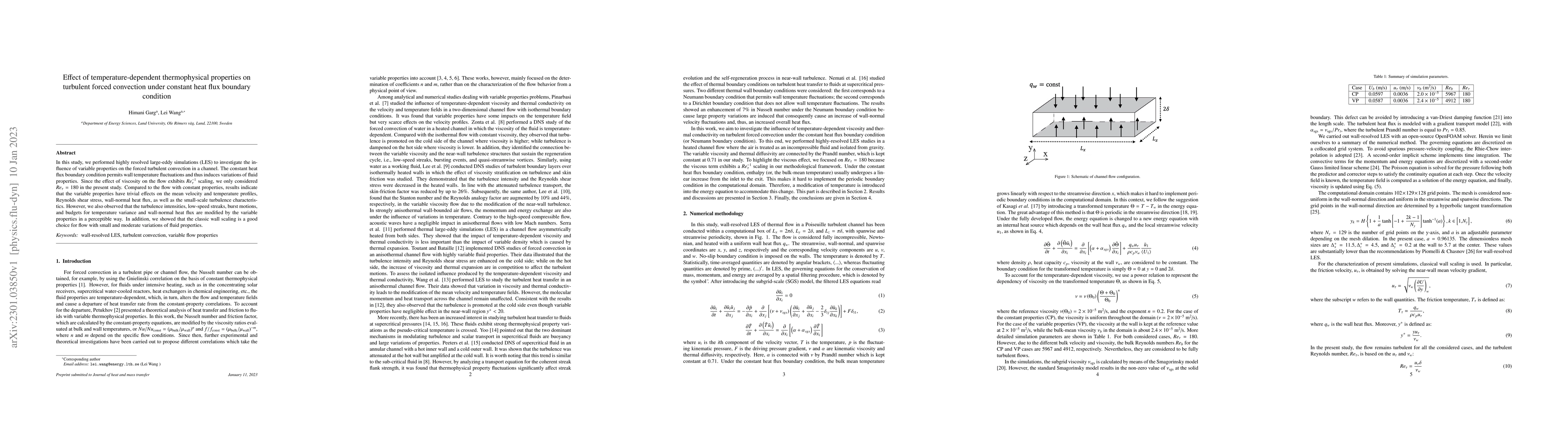 Thumbnail for Effect of temperature-dependent thermophysical properties on turbulent
  forced convection under constant heat flux boundary condition