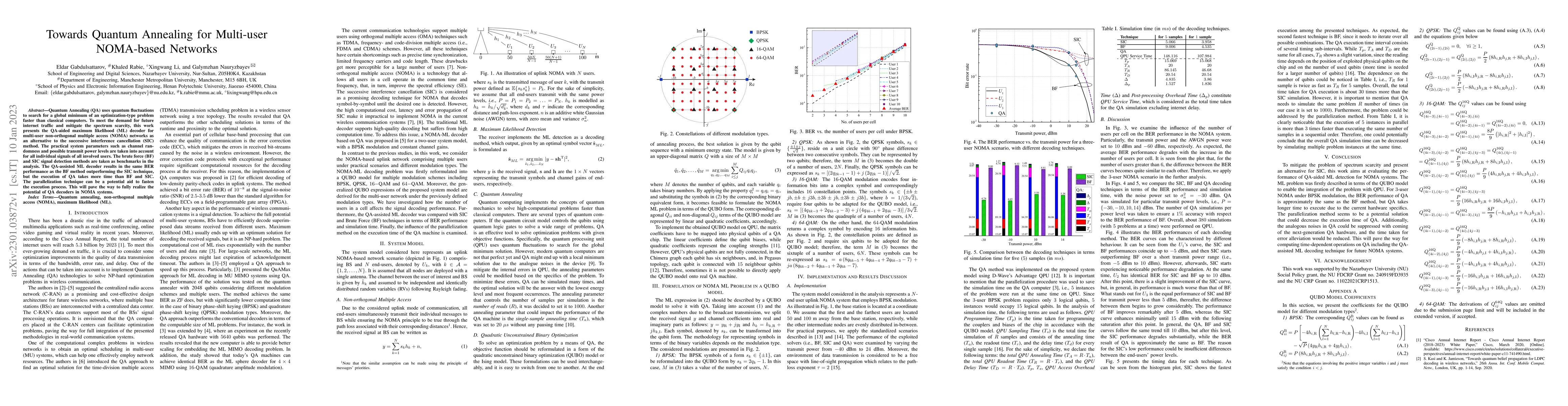 Thumbnail for Towards Quantum Annealing for Multi-user NOMA-based Networks