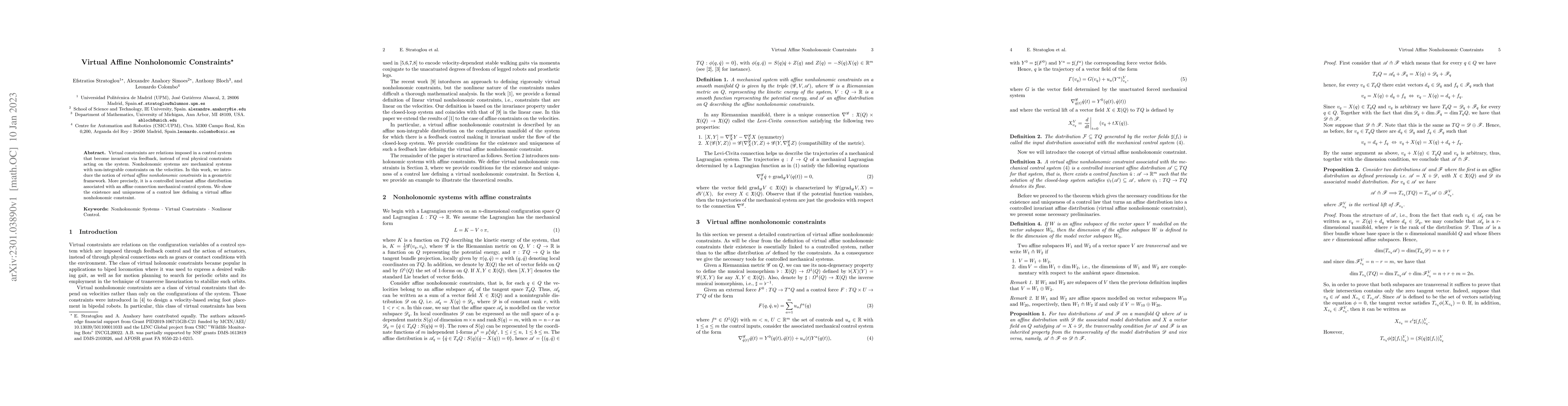 Thumbnail for Virtual Affine Nonholonomic Constraints