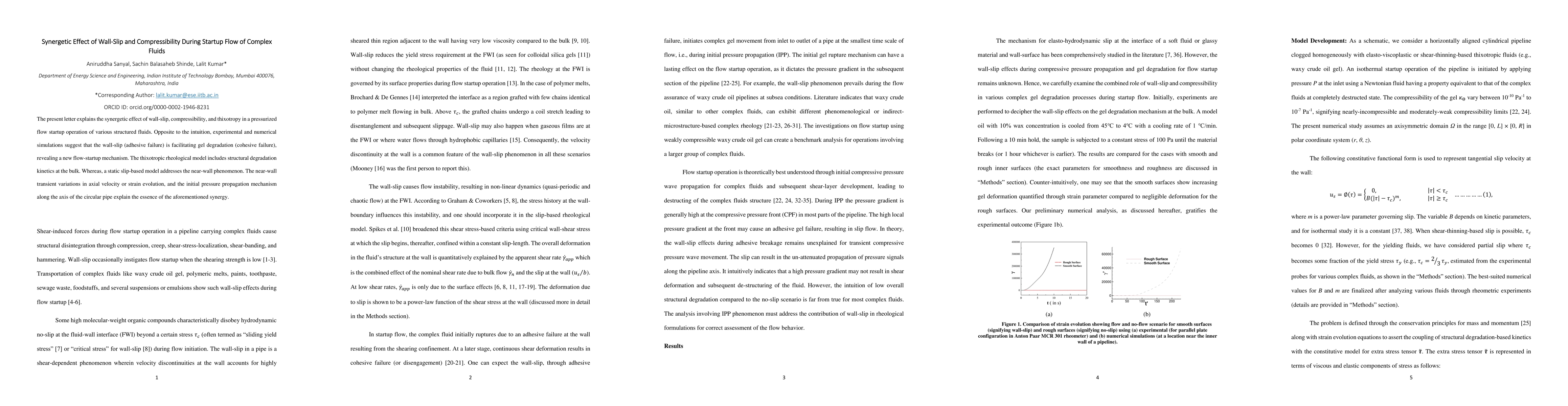 Thumbnail for Synergetic Effect of Wall-Slip and Compressibility During Startup Flow
  of Complex Fluids